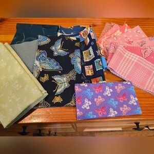 Colorful Butterfly and Floral Fabric Bundle